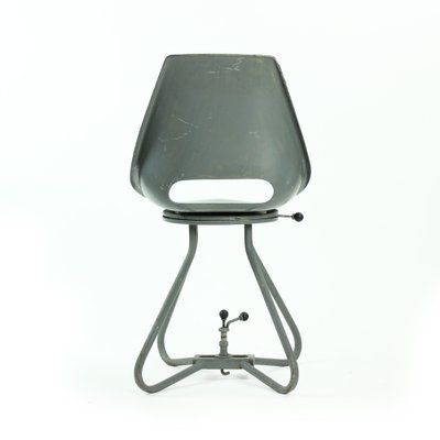 Gray Fiberglass & Metal Dining Chair by Miroslav Navratil for Vertex, 1960s-UL-847180