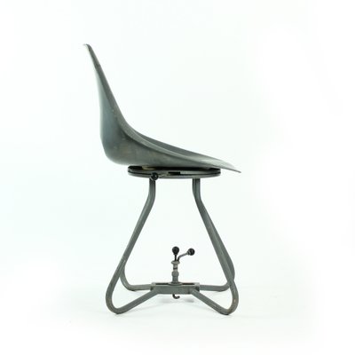 Gray Fiberglass & Metal Dining Chair by Miroslav Navratil for Vertex, 1960s-UL-847180