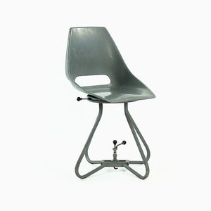 Gray Fiberglass & Metal Dining Chair by Miroslav Navratil for Vertex, 1960s-UL-847180