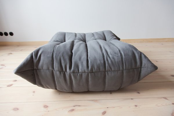 Gray Microfiber Togo Pouf by Michel Dacaroy for Line Roset, 1970s-IXA-1104651