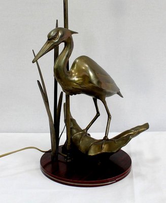 Great Brass Heron Table Lamp, 1970s-RVK-969962