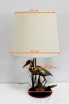 Great Brass Heron Table Lamp, 1970s-RVK-969962