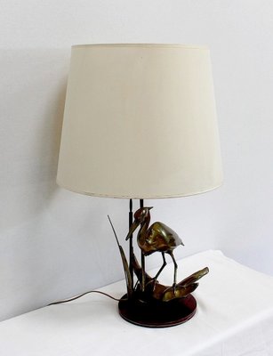 Great Brass Heron Table Lamp, 1970s-RVK-969962