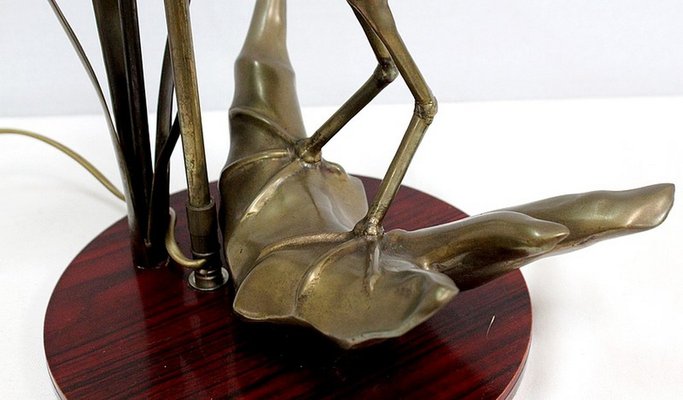 Great Brass Heron Table Lamp, 1970s-RVK-969962