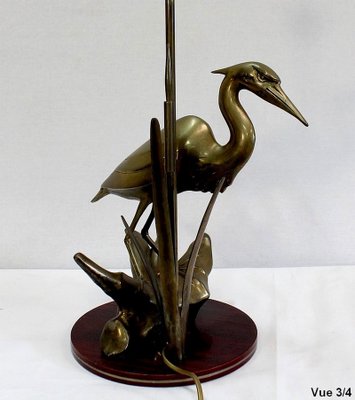 Great Brass Heron Table Lamp, 1970s-RVK-969962