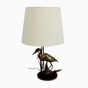 Great Brass Heron Table Lamp, 1970s-RVK-969962