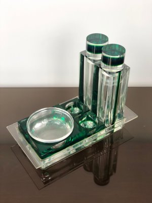 Green Acrylic Salt & Pepper Set from Guzzini, Italy, 1970s, Set of 6-LYQ-1171784