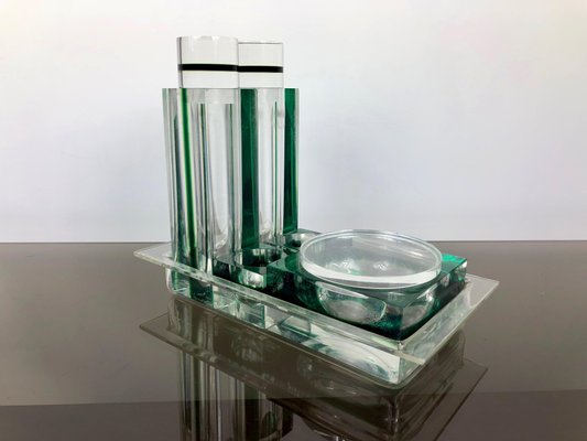 Green Acrylic Salt & Pepper Set from Guzzini, Italy, 1970s, Set of 6-LYQ-1171784