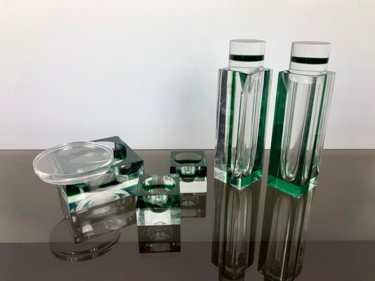 Green Acrylic Salt & Pepper Set from Guzzini, Italy, 1970s, Set of 6-LYQ-1171784