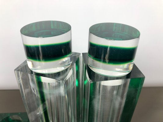 Green Acrylic Salt & Pepper Set from Guzzini, Italy, 1970s, Set of 6-LYQ-1171784