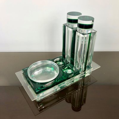 Green Acrylic Salt & Pepper Set from Guzzini, Italy, 1970s, Set of 6-LYQ-1171784