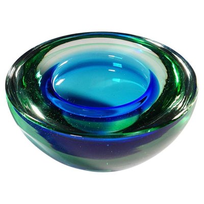 Green and Blue Archimede Bowl from Seguso Geode, Murano, Italy1950s-KJP-1446883