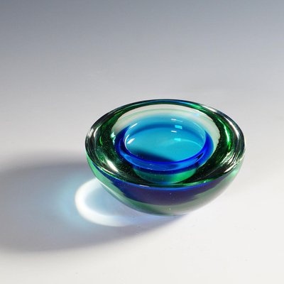 Green and Blue Archimede Bowl from Seguso Geode, Murano, Italy1950s-KJP-1446883