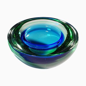 Green and Blue Archimede Bowl from Seguso Geode, Murano, Italy1950s-KJP-1446883