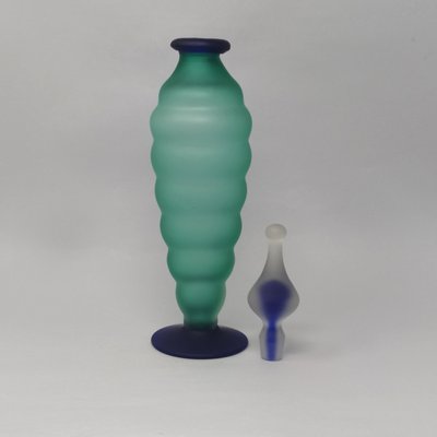 Green and Blue Bottle in Murano Glass by Michielotto, 1970s-QGR-875918