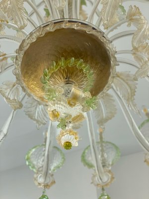 Green and Gold Murano Glass Chandelier, 1990s-MBH-1421924