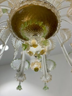 Green and Gold Murano Glass Chandelier, 1990s-MBH-1421924