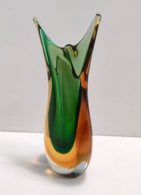 Green and Orange Sommerso Murano Glass Vase attributed to Flavio Poli, Italy, 1950s-JPQ-1822520