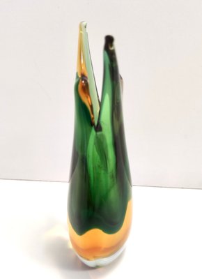 Green and Orange Sommerso Murano Glass Vase attributed to Flavio Poli, Italy, 1950s-JPQ-1822520