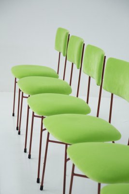 Green and Red Velvet Chairs by BBPR, 1950s, Set of 6-RCE-1402665