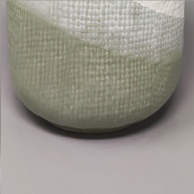 Green and White Vase in Ceramic by F.lli Brambilla, Italy, 1970s-QGR-1293131