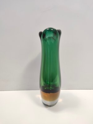 Green and Yellow Sommerso Murano Glass Vase by Flavio Poli, 1950s-JPQ-2020596