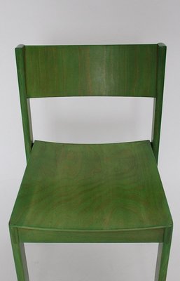 Green Beechwood Dining Chairs, 1950s, Set of 6-NB-764695