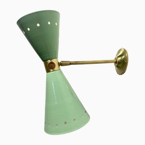 Green Brass Diablo Sconce from Stilnovo, 1950s-NUO-1776205