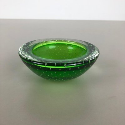 Green Bullicante Murano Glass Bowl or Ashtray, Italy, 1970s-QZ-1053168