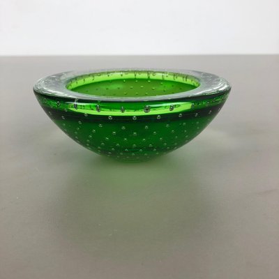 Green Bullicante Murano Glass Bowl or Ashtray, Italy, 1970s-QZ-1053168