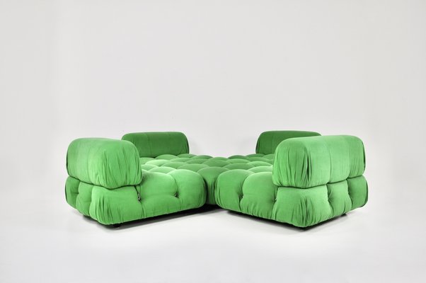 Green Camaleonda Sofa by Mario Bellini for B&B Italia, 1970s, Set of 5-HFM-1790317