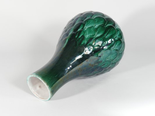 Green Ceramic Vase by Vicke Lindstrand for Upsala Ekeby, 1950s-RUK-1758090