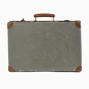 Green Checkered Hardboard Suitcase, Italy, 1950s-RAQ-804488