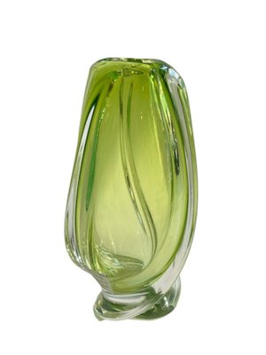 Green Crystal Vase by Val St Lambert, 1970s-FSD-1797323