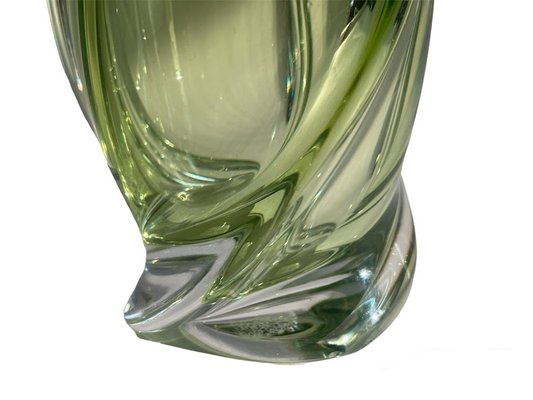 Green Crystal Vase by Val St Lambert, 1970s-FSD-1797323