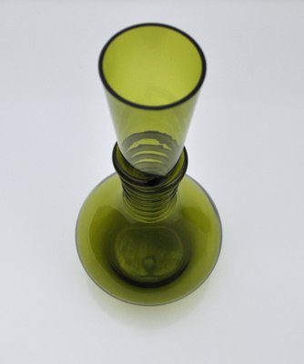 Green Decanter or Vase with Attached Glass Wire by Jacob E. Bang for Holmegaard, Denmark, Set of 2-HPQ-1263889