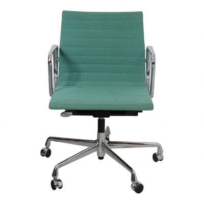 Green Fabric and a Chrome Ea-117 Office Chair by Charles Eames for Vitra-MTD-1400307