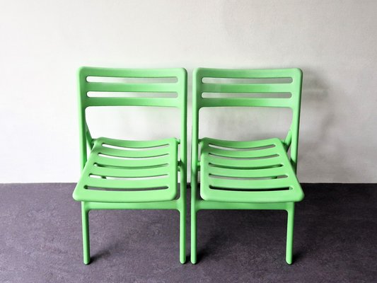 Green Folding Air Chairs by Jasper Morrison for Magis, Italy, 2000s, Set of 2-NV-1782476