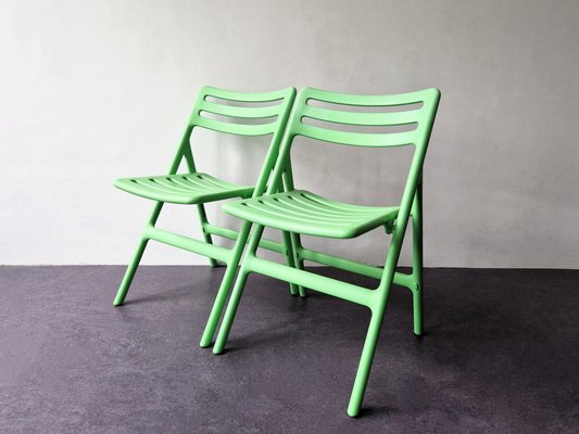 Green Folding Air Chairs by Jasper Morrison for Magis, Italy, 2000s, Set of 2-NV-1782476