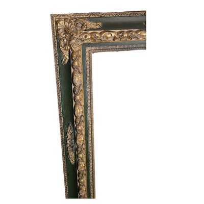 Green Framed Mirror in Carved Gilt Wood-TCS-1371050