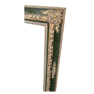 Green Framed Mirror in Carved Gilt Wood-TCS-1371050