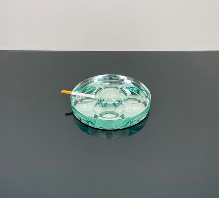 Green Glass Ashtray attributed to Fontana Arte, Italy, 1960s-LYQ-1367657