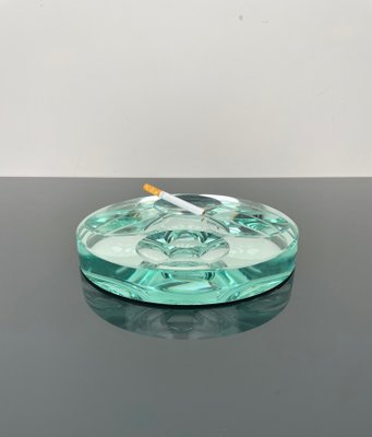 Green Glass Ashtray attributed to Fontana Arte, Italy, 1960s-LYQ-1367657