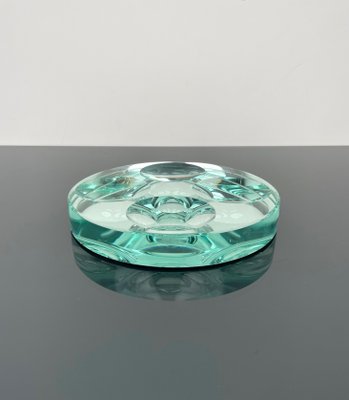 Green Glass Ashtray attributed to Fontana Arte, Italy, 1960s-LYQ-1367657