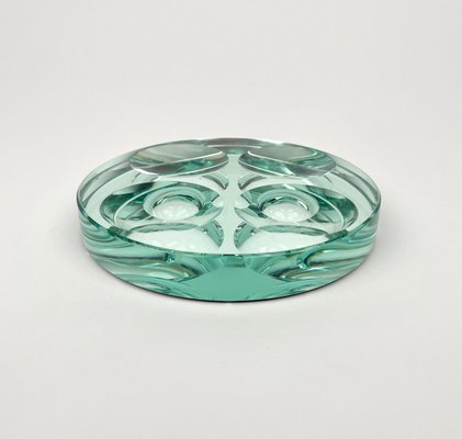 Green Glass Ashtray attributed to Fontana Arte, Italy, 1960s-LYQ-1367657