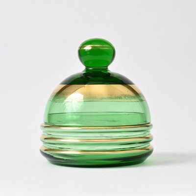 Green Glass Box from De Rupel, 1930s-IXK-885882