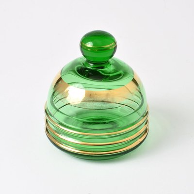 Green Glass Box from De Rupel, 1930s-IXK-885882