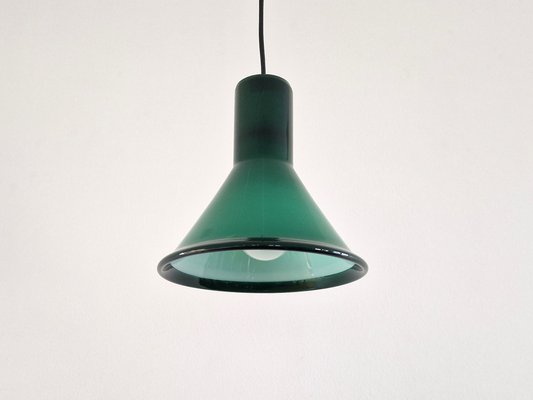 Green Glass Mini P&t Pendant Lamp by Michael Bang for Holmegaard, Denmark, 1970s-NV-1744068