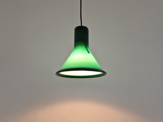 Green Glass Mini P&t Pendant Lamp by Michael Bang for Holmegaard, Denmark, 1970s-NV-1744068