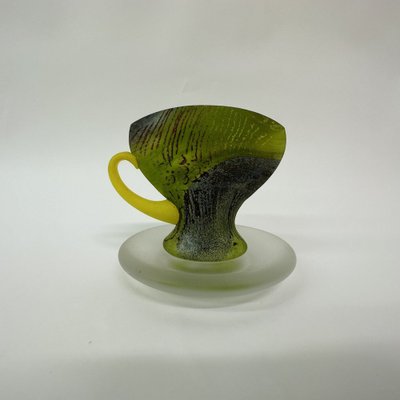 Green Glass Teacup by Kjell Engman for Kosta Boda, Sweden, 1980s-BGP-1764885